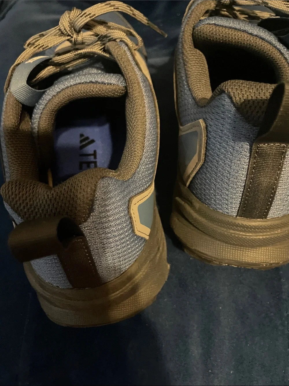 adidas Terrex Men's Blue and Brown Trail Sneakers